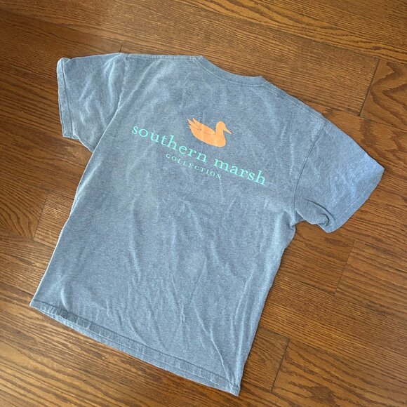 Southern Marsh Washed Authentic Tee Size Medium Preppy Pocket Tee Country Club - Picture 5 of 8